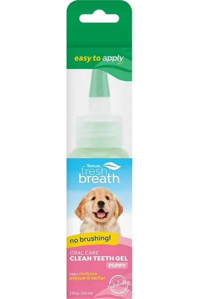 2 oz. Tropiclean Fresh Breath No Brushing Clean Teeth Oral Care Gel For Puppies - Health/First Aid